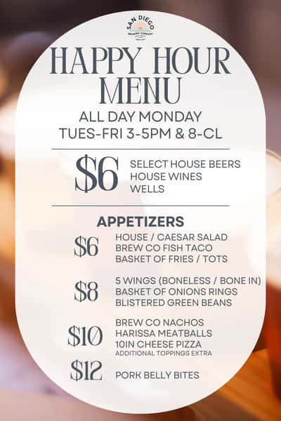 HAPPY HOUR MENU