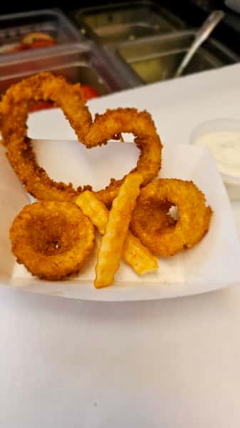 fries and onion rings