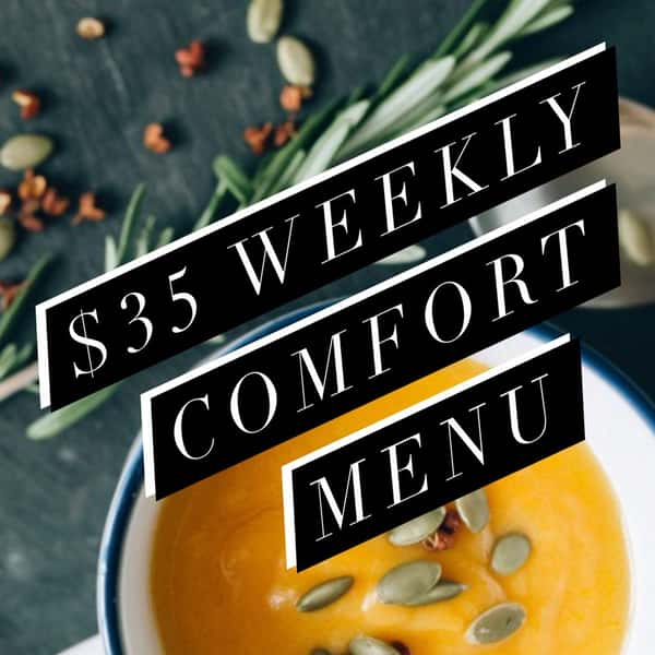 Alright y’all! This week’s $35 comfort menu is switching up to:
- roasted butternut squash soup
- roasted pork loin
- chocolate pie 
We’ve got room for resos and walkins tonight so come on in!