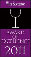 wine spectator award of excellence 2011