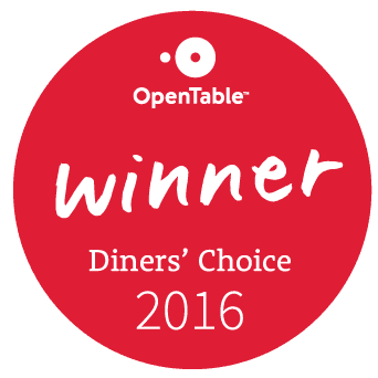 Opentable Diner's Choice Award 2016