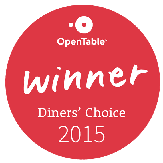 Opentable Diner's Choice Award 2015