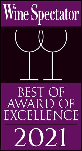 wine spectator award of excellence 2021