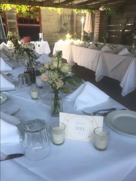 White roses on tables
