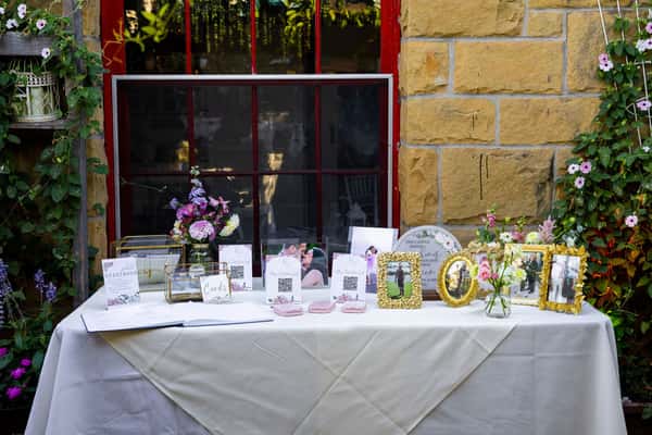 Table of mementos ; photo credit: Karen D Photography