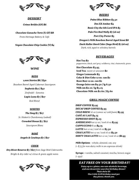 Dinner Menu 2