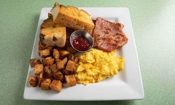 2 Eggs, Meat, 2 Sides
