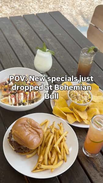 New specials have officially landed at Bohemian Bull 🍽️🔥

Mexican Smash Burger 🍔
Creamy Chicken Enchiladas 🥑
Street Corn Dip 🌽

Which one are you trying first?

#BohemianBull #NewSpecials #StreetCorn #SmashBurger #Enchiladas