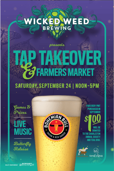 Wicked Weed Tap Takeover, Farmers Market, & Ovarian Cancer Fundraiser 