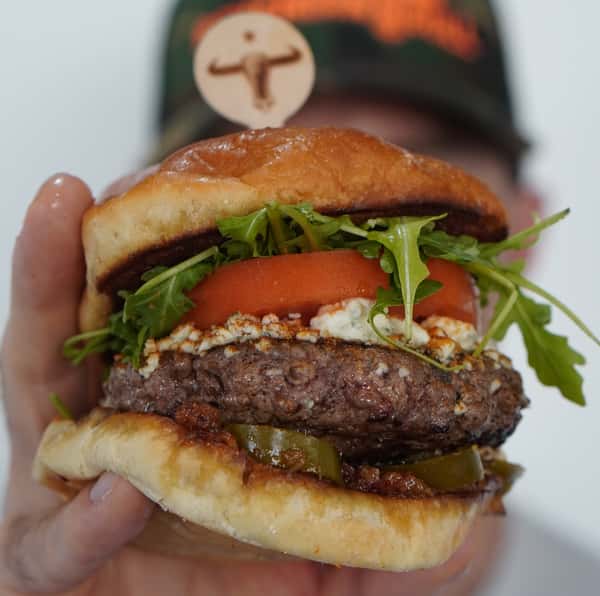 black and blue burger