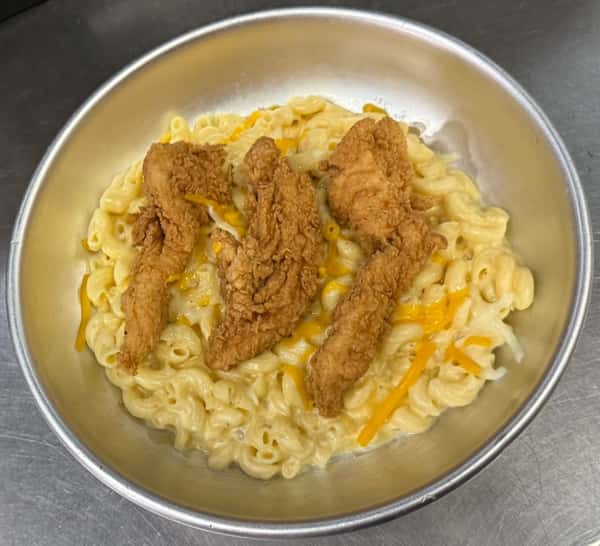 Crispy chicken mac & cheese