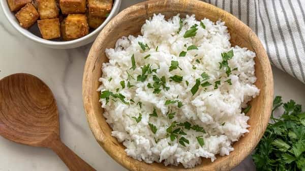 Steam Rice (cooked w/ chicken bouillon)