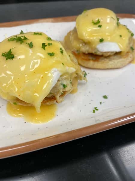 Crab Cake Benedict Brunch Laidback eatery offering breakfast