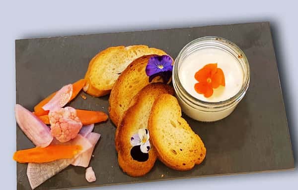 Whipped Honey Chevre with Crostini