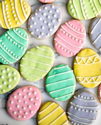 Decorated Easter Egg Sugar Cookies- 1 Dozen