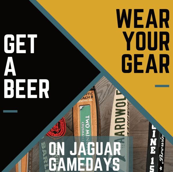 Image of a beer tap and the words Wear Your Gear Get a Beer