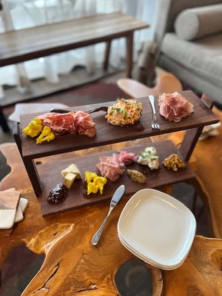 large 2-tiered charcuterie board