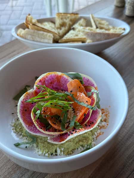 - Sweet Pea + Edamame Hummus
