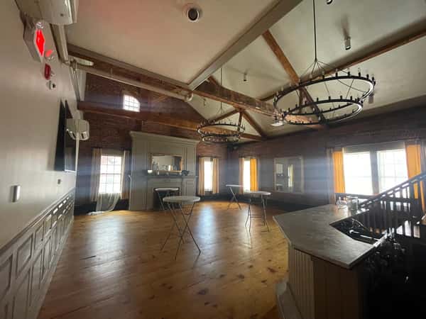 Loft - empty room with display on left wall