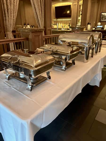 Buffet Setup in Upham Room with bar in background