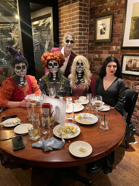Costumed guests at Halloween