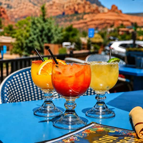 Patio at Don Diego, Mexican cuisine with margaritas and red rock views
