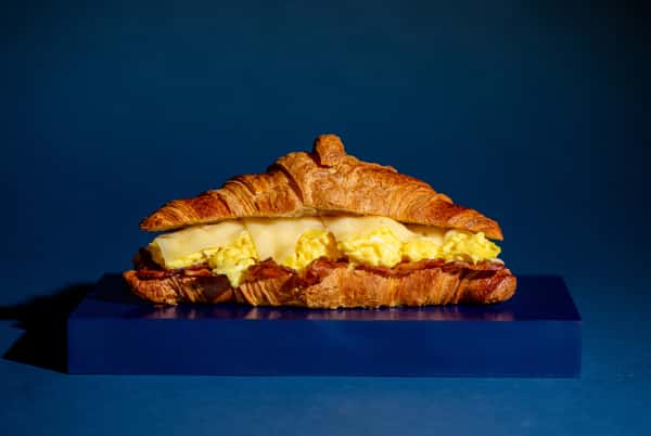 Scramble Egg, Bacon and Cheese Breakfast Croissant