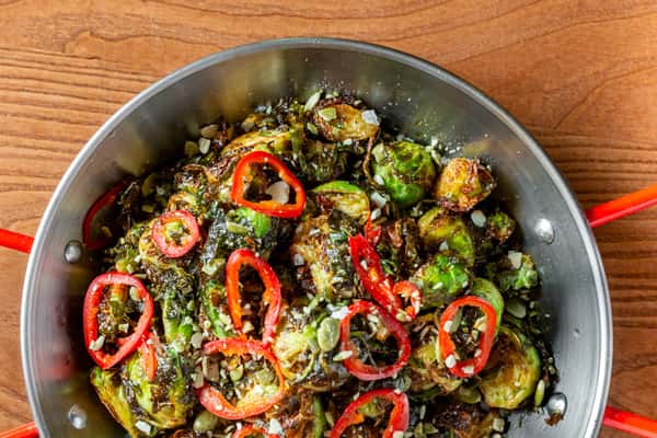 SWEET & SOUR BRUSSEL SPROUTS gf/veg