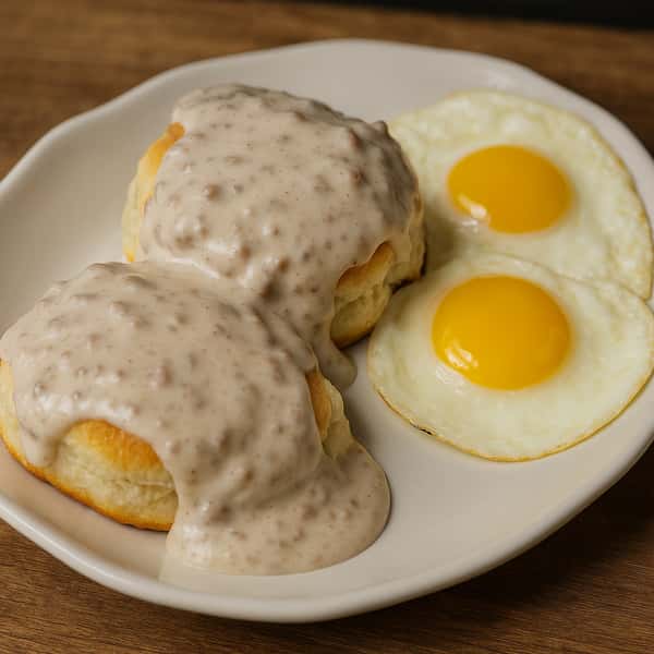 Biscuits & Gravy w/ 2 Eggs