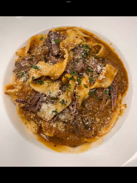 Homemade Pappardelle with a Slow Braised Short Rib and Red Wine