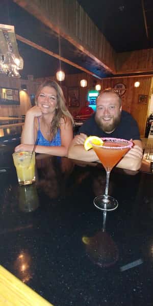 couple with drinks