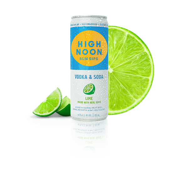 High Noon Sun Sips, Lime, Vodka & Soda