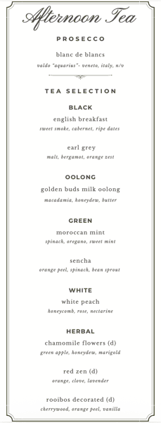 tea menu