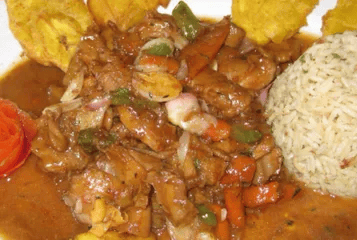 Stew Conch with Rice & Veggies