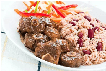 Braised Oxtail With Rice & Beans