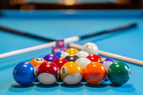 Balls on a pool table