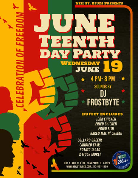 Juneteenth Champaign I’ll Neil st blues best food in Champaign illinois