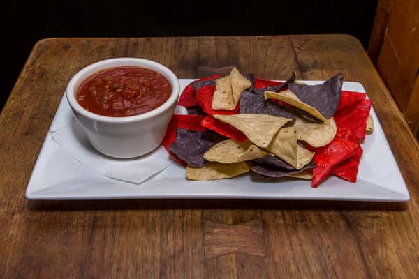 nachos with a side of salsa