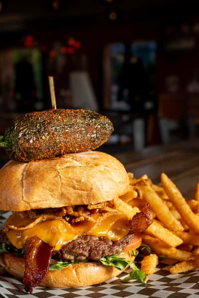 Burger and fries