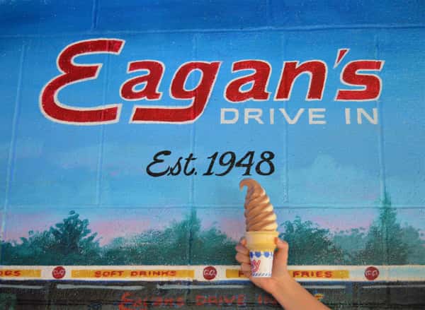 mural eagan's drive in established 1948