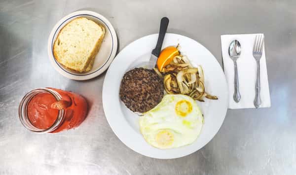 Ground Steak & Eggs