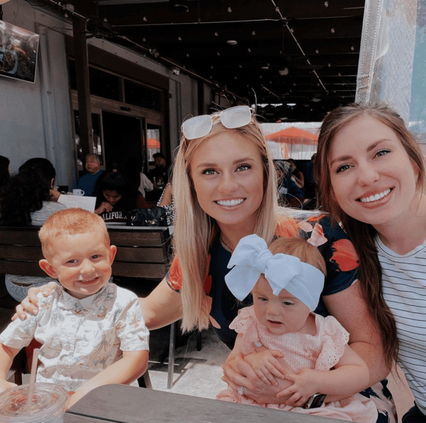 Family picture at restaurant