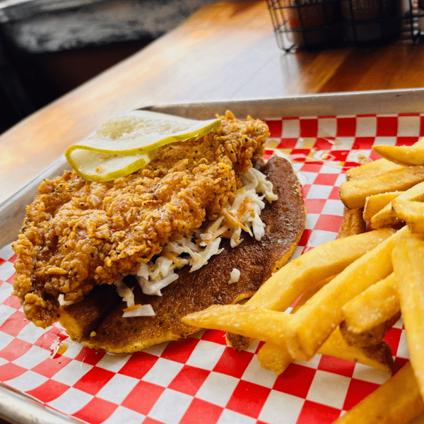 hot chicken and french fries