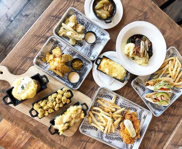 spread of menu items
