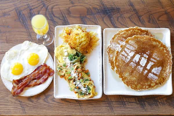 full breakfast spread