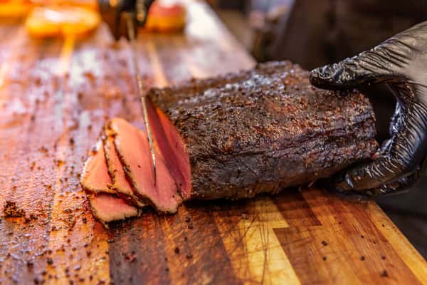 Action Shot of Pastrami