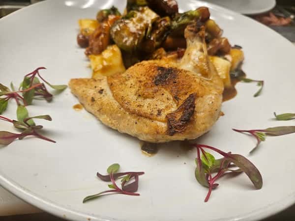Oven Roasted Organic Airline Chicken With Stuffed Gnocchi