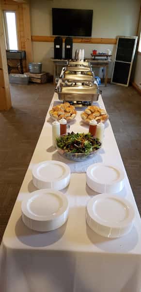 Table with catered spread