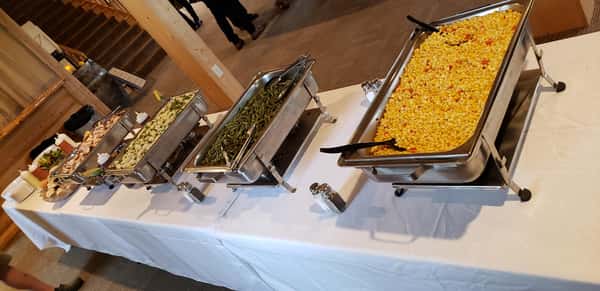 Table with catered spread
