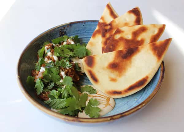 smoky eggplant with flatbread